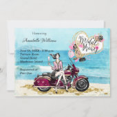 Motorfiets Biker Bruids Douche Uitnodiging (Voorkant)