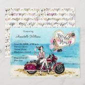 Motorfiets Biker Bruids Douche Uitnodiging (Voorkant / Achterkant)