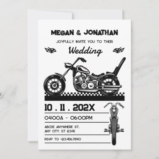  motorfiets biker bruiloft kaart (Voorkant)