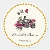 Motorfiets Biker Bruiloft Sticker (Voorkant)