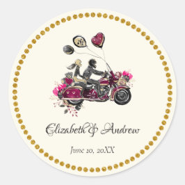 Motorfiets Biker Bruiloft Sticker