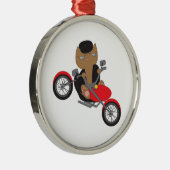 Motorfiets Biker Cat Metalen Ornament (Rechts)