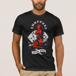 Motorfiets Biker Devil Girl Chopper T-Shirt