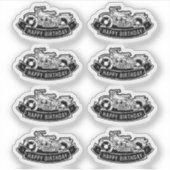 Motorfiets Biker Fijne Verjaardag Party Scrapbook Sticker (Voorkant)