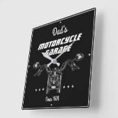 Motorfiets Biker Garage Handlebars Cool Black Vierkante Klok (Hoek)