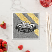 Motorfiets Biker Gelukkig Verjaardagsfeest Serving Servetten (Insitu)