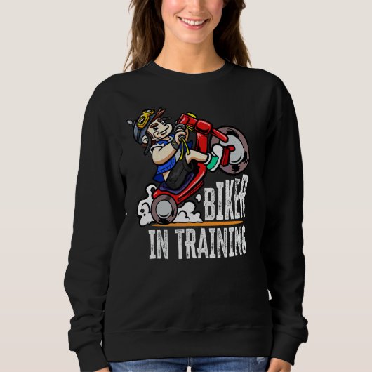 Motorfiets Biker In Training Kinder Motorrijder Trui (Voorkant)