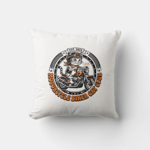 Motorfiets Biker Kat Dierenliefhebber Shirt Kunst Kussen