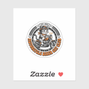 Motorfiets Biker Kat Dierenliefhebber Shirt Kunst  Sticker