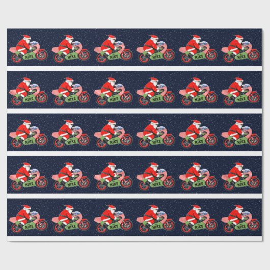 Motorfiets Biker Kerstcadeau Cadeaupapier (Vlak)