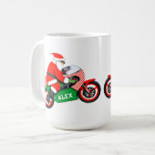 Motorfiets Biker Kerstcadeau Koffiemok (Voorkant links)