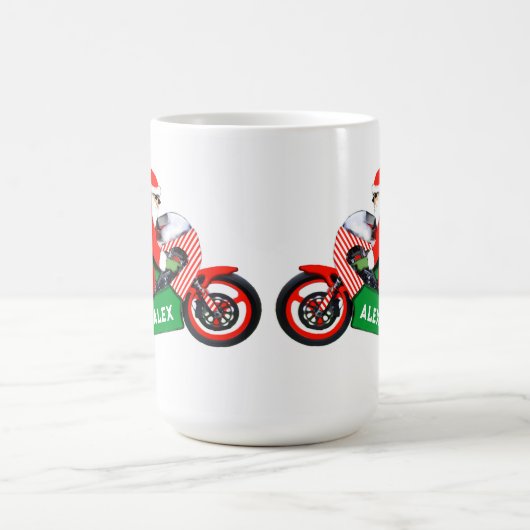 Motorfiets Biker Kerstmis Vakantie Gift Koffiemok (Center)