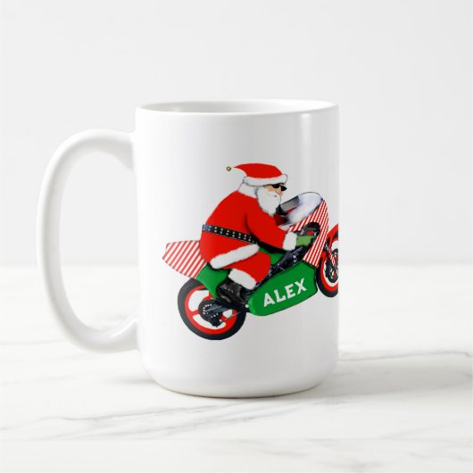Motorfiets Biker Kerstmis Vakantie Gift Koffiemok (Links)