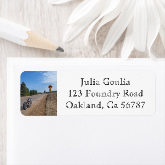 Motorfiets Biker Open Road Labels (Insitu)