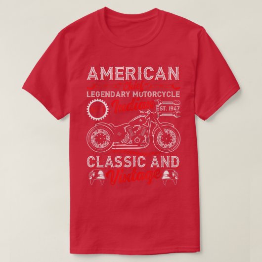 Motorfiets Biker  Retro American Mannen Vrouwen T-shirt (Design voorkant)