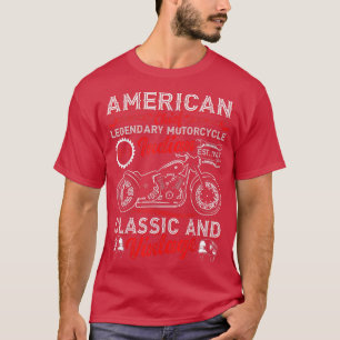 Motorfiets Biker  Retro American Mannen Vrouwen T-shirt