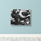 Motorfiets Biker Ride Rider - Gegevens Canvas Afdruk (Insitu (Houten vloer))