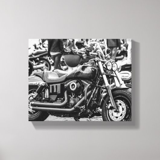 Motorfiets Biker Ride Rider - Gegevens Canvas Afdruk (Voorkant)