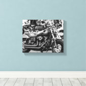 Motorfiets Biker Ride Rider - Gegevens Canvas Afdruk (Insitu (Houten vloer))