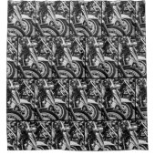 Motorfiets Biker Ride Rider Patroon Douchegordijn (Voorkant)