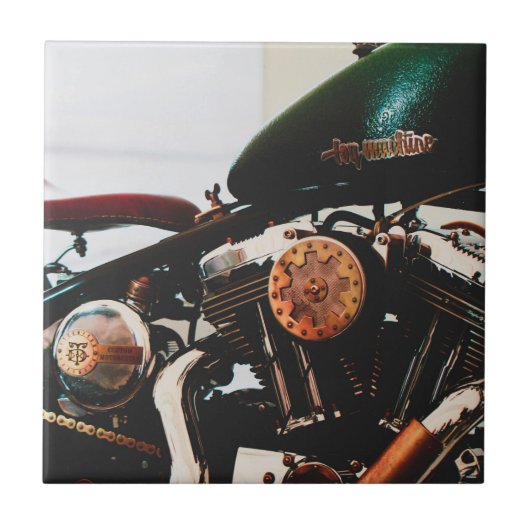 Motorfiets Biker Ride Rider Tegeltje (Voorkant)