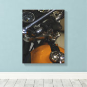 Motorfiets Biker Rider Bike Canvas Afdruk (Insitu (Houten vloer))