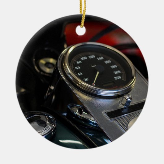 Motorfiets Biker Rider Keramisch Ornament (Voorkant)