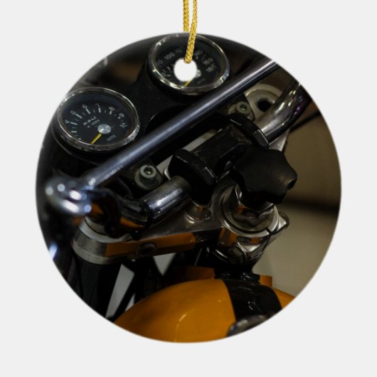 Motorfiets Biker Rider Keramisch Ornament (Voorkant)