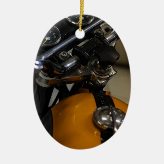 Motorfiets Biker Rider Keramisch Ornament (Voorkant)