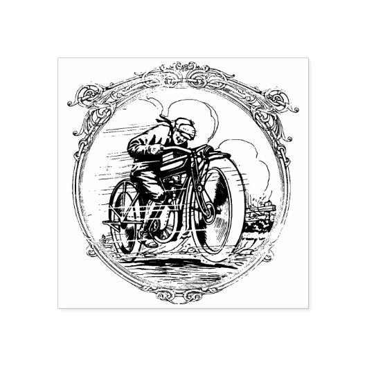  Motorfiets Biker Rider Rubberstempel (Afrduk)