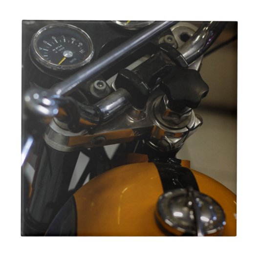 Motorfiets Biker Rider Tegeltje (Voorkant)