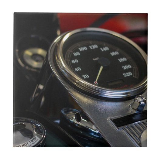 Motorfiets Biker Rider Tegeltje (Voorkant)