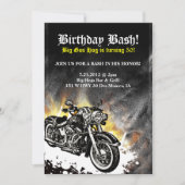 Motorfiets Biker Road Birthday Bash Uitnodiging (Voorkant)