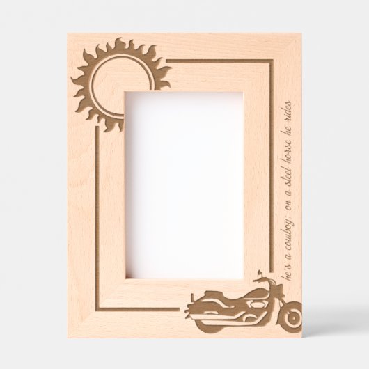 Motorfiets Biker Steel Horse 4x6P Gegraveerde Lijstjes (Voorkant)