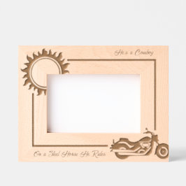 Motorfiets Biker Steel Horse 6x4L Gegraveerde Lijstjes