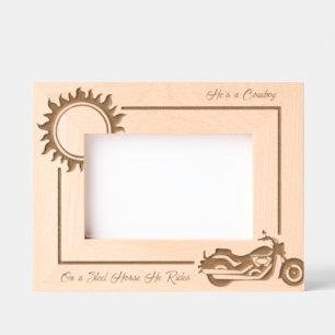 Motorfiets Biker Steel Horse 6x4L Gegraveerde Lijstjes