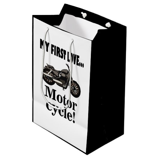 Motorfiets Biker Verjaardag Motorfiets Medium Cadeauzakje (Voorkant Gekanteld)