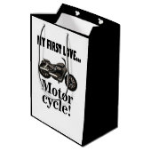 Motorfiets Biker Verjaardag Motorfiets Medium Cadeauzakje (Achterkant Gekanteld)