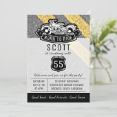 Motorfiets Biker Verjaardag Party Aangepaste uitno Kaart (Staand voorkant)