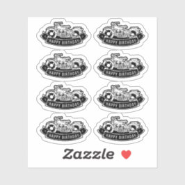 Motorfiets Biker Verjaardagsfeest Scrapbook Sticker