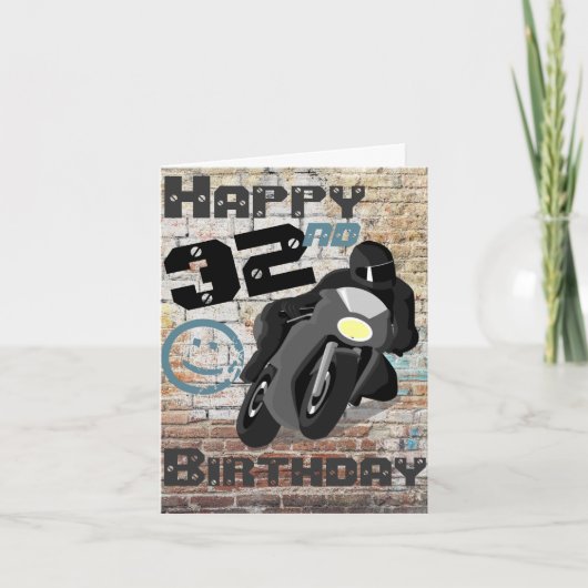 Motorfiets 'Birthday 32nf heeft het nog steeds Kaart (Voorkant)