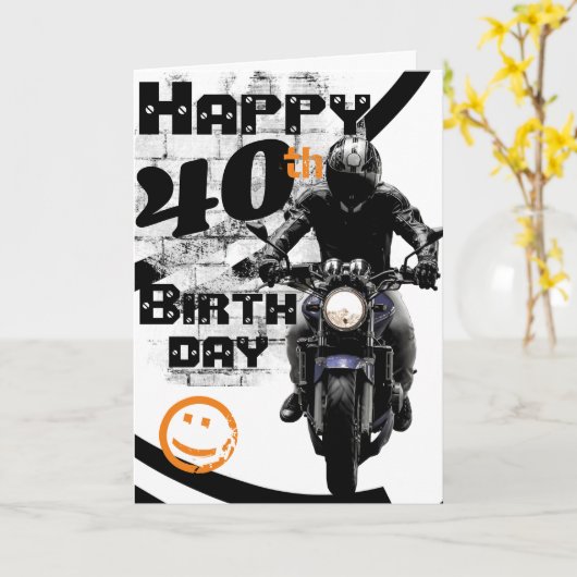 Motorfiets 'Birthday 40th heeft nog steeds een kaa Kaart (Gele Bloem)