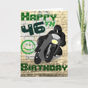 Motorfiets 'Birthday 46th got nog steeds it card' Kaart