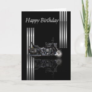 Motorfiets Birthday Card Metallic Kaart