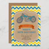 Motorfiets Birthday Invitation card Kaart (Voorkant / Achterkant)