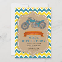 Motorfiets Birthday Invitation card