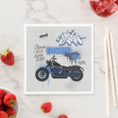 Motorfiets blauw en grijs Papieren servet (Insitu)