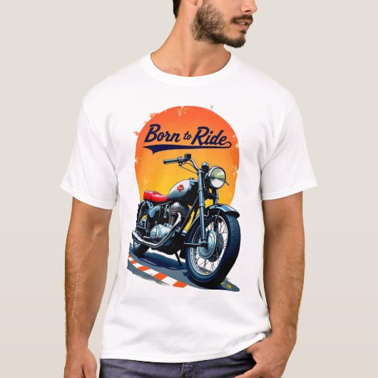  motorfiets 'Born to Ride' Art. T-shirt (Voorkant)