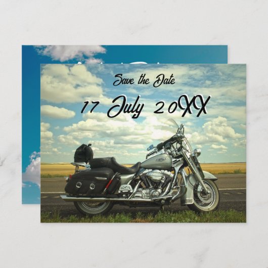 Motorfiets Briefkaart Datum bekendmaking opslaan (Voorkant / Achterkant)