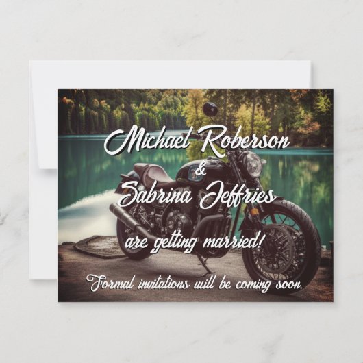 Motorfiets Briefkaart Datum bekendmaking opslaan (Achterkant)